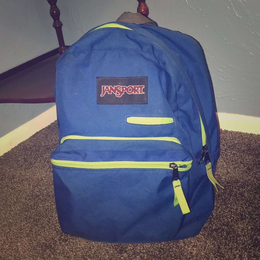 Jansport green and blue bag